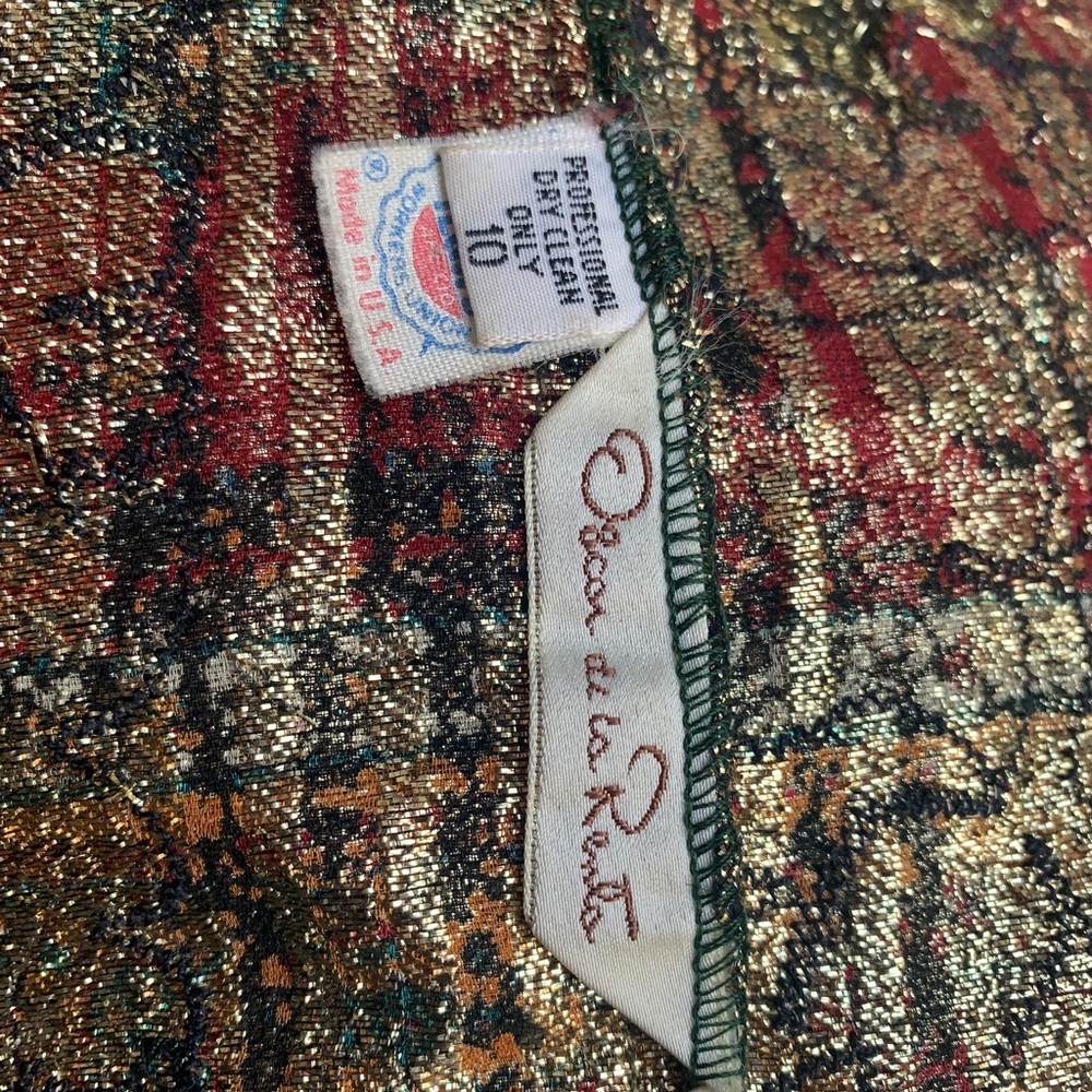 Oscar de la Renta vintage metallic lace top - Picture 11 of 16